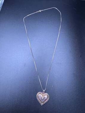 Vtg Sterling Silver 925 Diamond My Daughter My Joy Heart Pendant Necklace